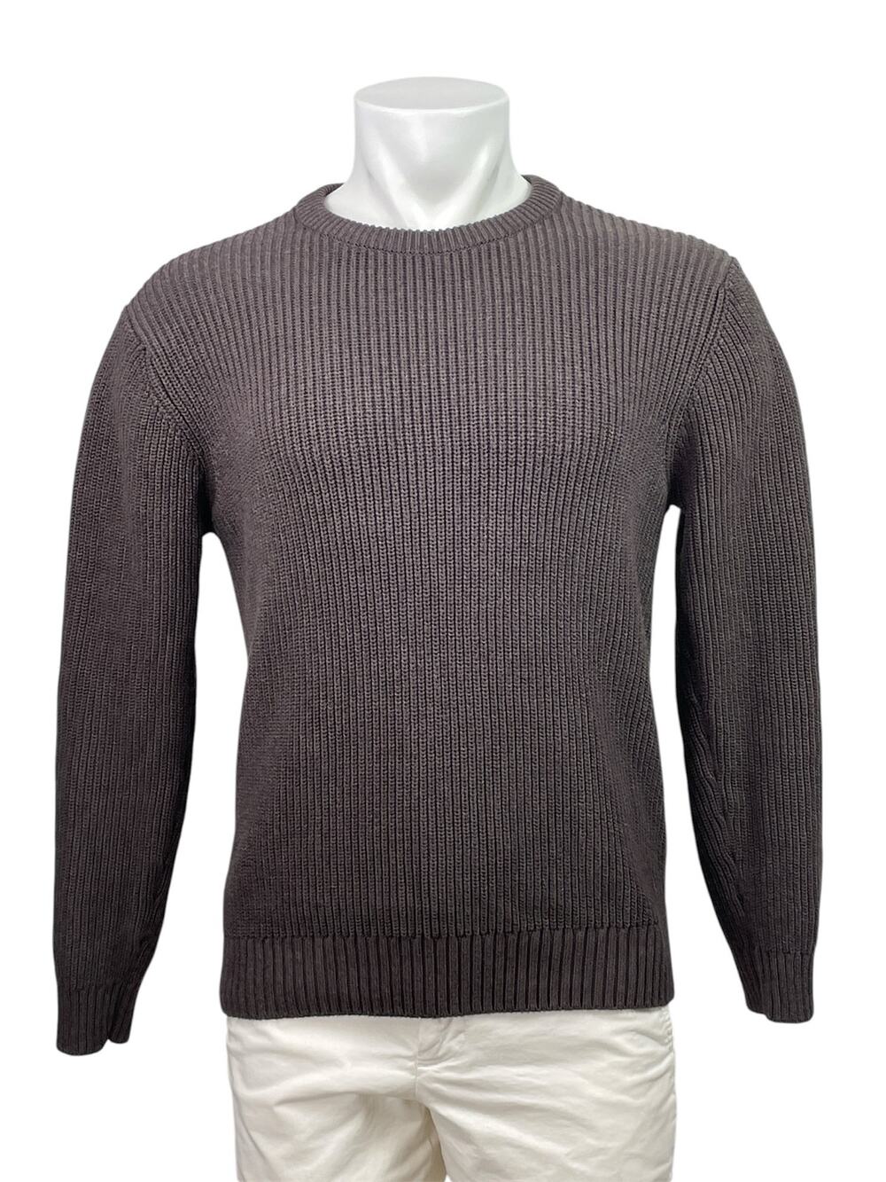 Flint and Tinder Mens Brown Ribbed Knit Long Sleeve Crew Neck Sweater Top Size S